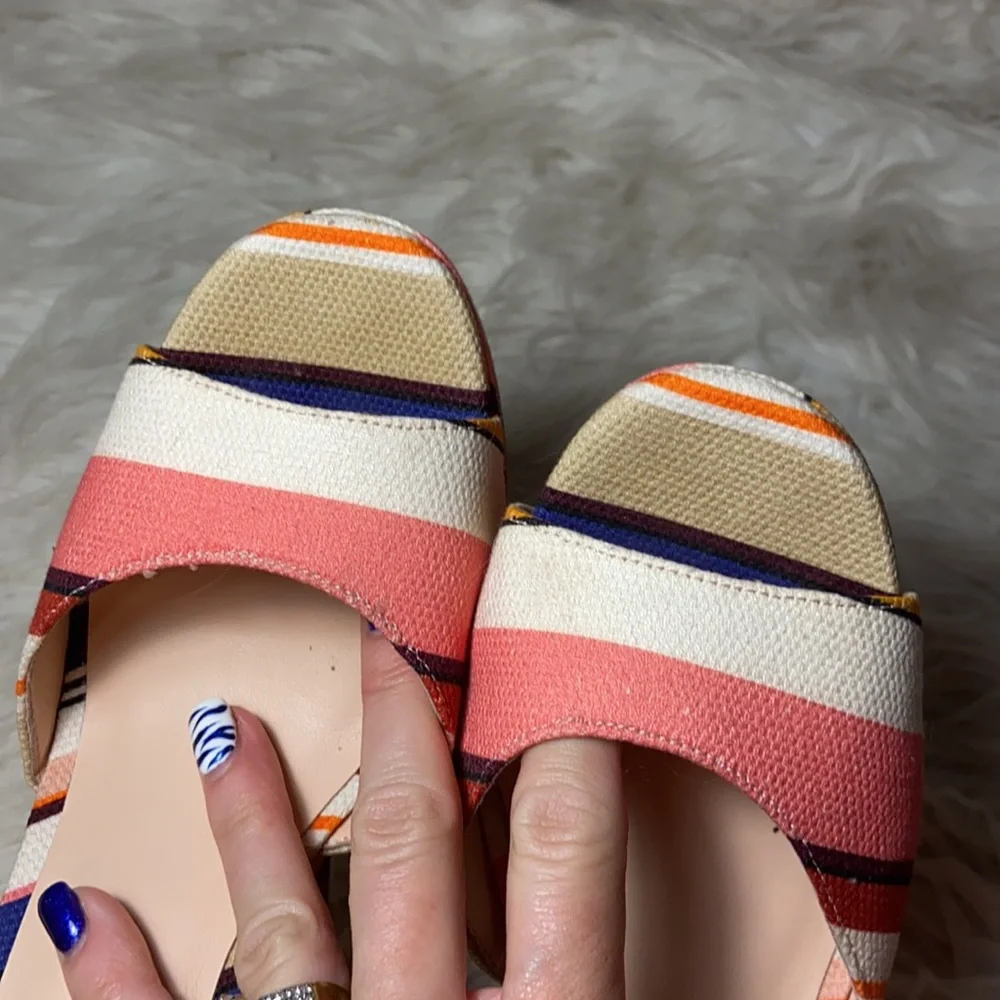 Kate Spade striped Dellie platform wedge sandals